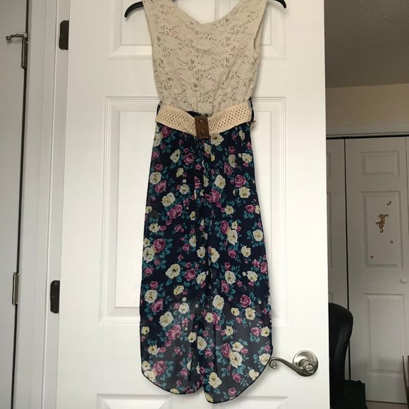 🟡SOLD🟡Rue21 Floral High Low Dress with Bow - Picture 2 of 7